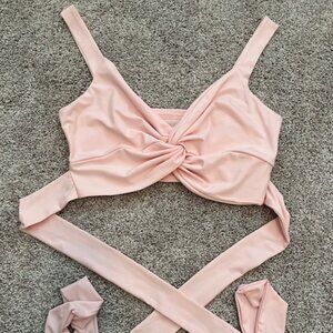 Pink Wrap-Style Top